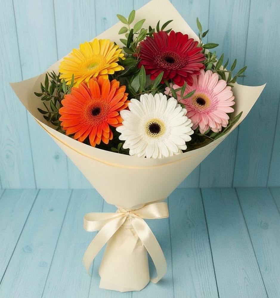 Букет цветов из: Герберы в Приупский