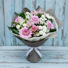 Букет цветов из:  Герберы, Альстромерии и Хризантемы в Приупский