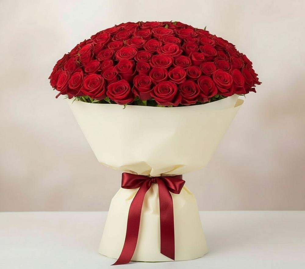 Букет 101 Красная роза Милано в Приупский