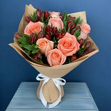 Букет цветов из:  Розы и Альстромерии в Приупский