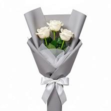 Букет 3 белые розы в Приупский