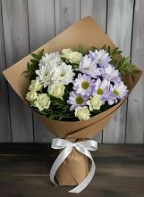 Букет цветов из:  Хризантемы и Розы в Приупский