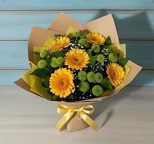 Букет цветов из:  Герберы и Хризантемы в Приупский