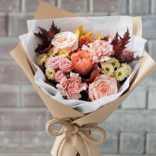 Букет цветов из:  Гвоздики, Хризантемы и Розы в Приупский