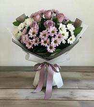 Букет цветов из:  Хризантемы и Розы в Приупский