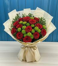 Букет цветов из:  Розы и Хризантемы в Приупский