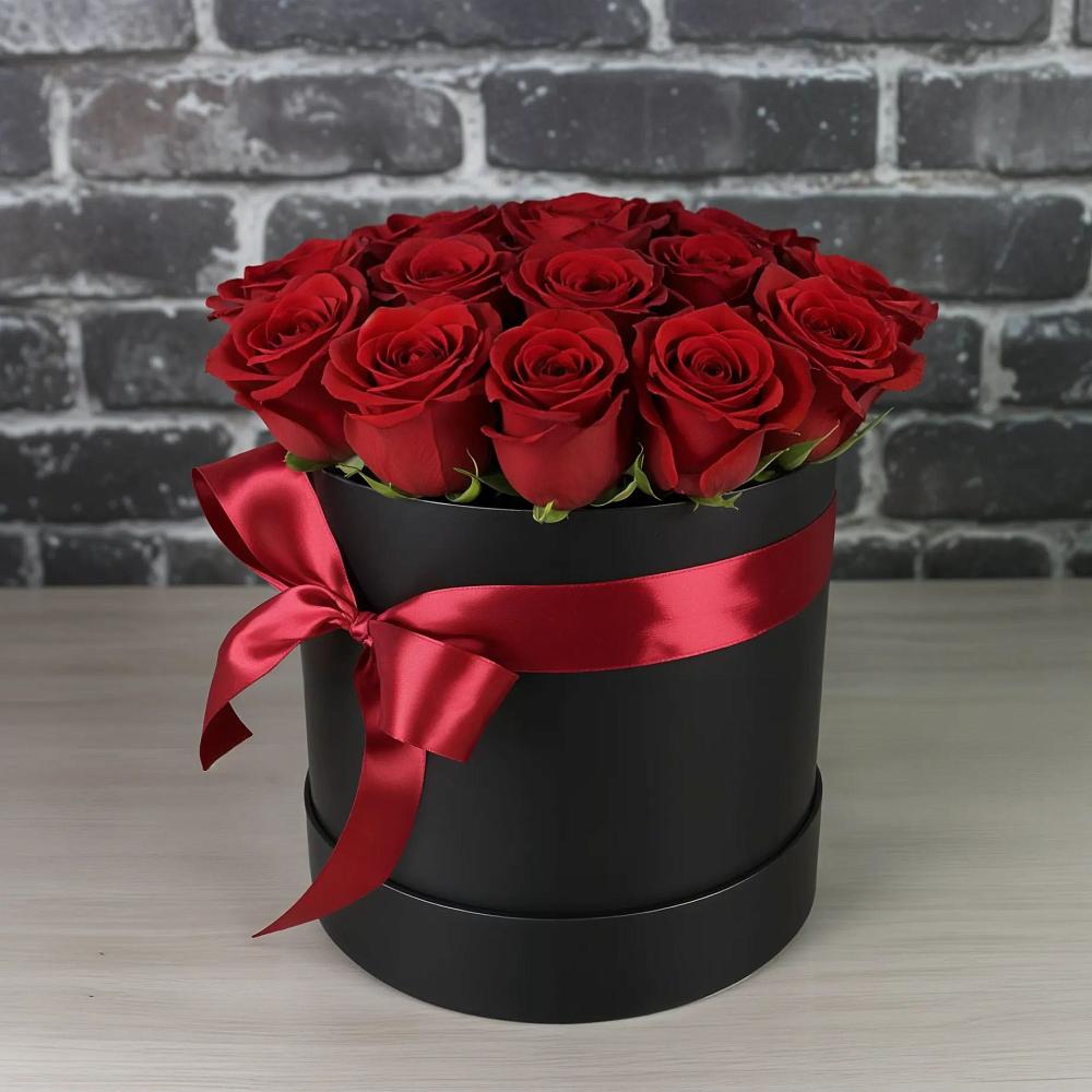 Цветочная композиция из Розы в шляпной коробке в Приупский